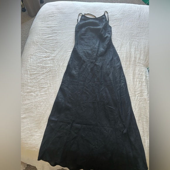 NWT VRG GRL Black Opal Linen Maxi Dress Size 4 - Picture 5 of 11